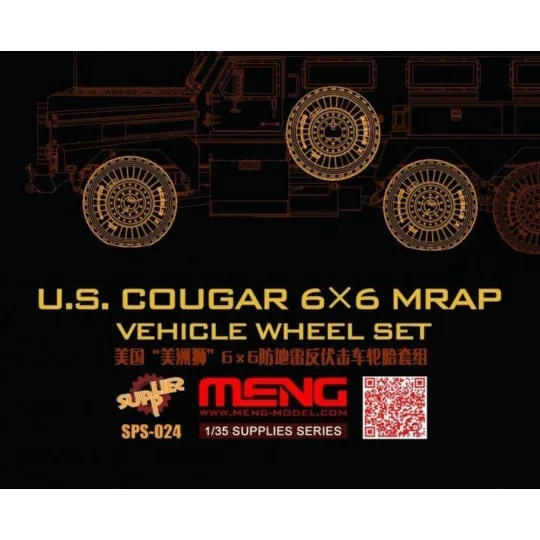 U.S.Cougar 6x6 MRAP Vehicle Wheel Set, 1/35 - MENG-Model SPS-024