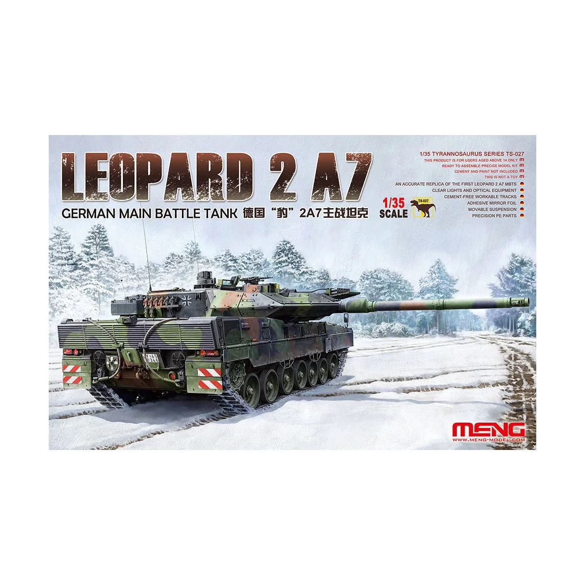 German Main Battle Tank Leopard 2 A7, 1/35 - MENG-Model TS-027