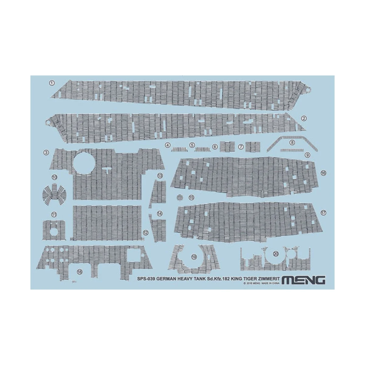 German Heavy Tank Sd.Kfz.182 King Tiger Zimmerit Decal, 1/35 - MENG...