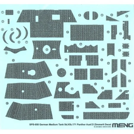 German Medium Tank Sd.Kfz.171 Panther Ausf.D Zimmerit Decal, 1/35 -...