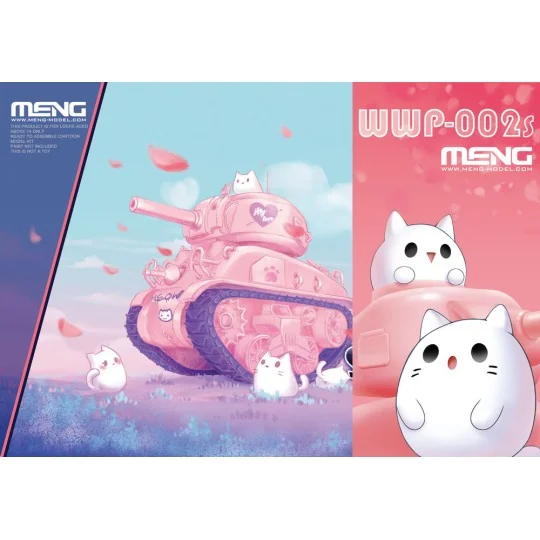 M4A1 Sherman (CartoonModel,pink color incl.resin cartoon kitten fig...