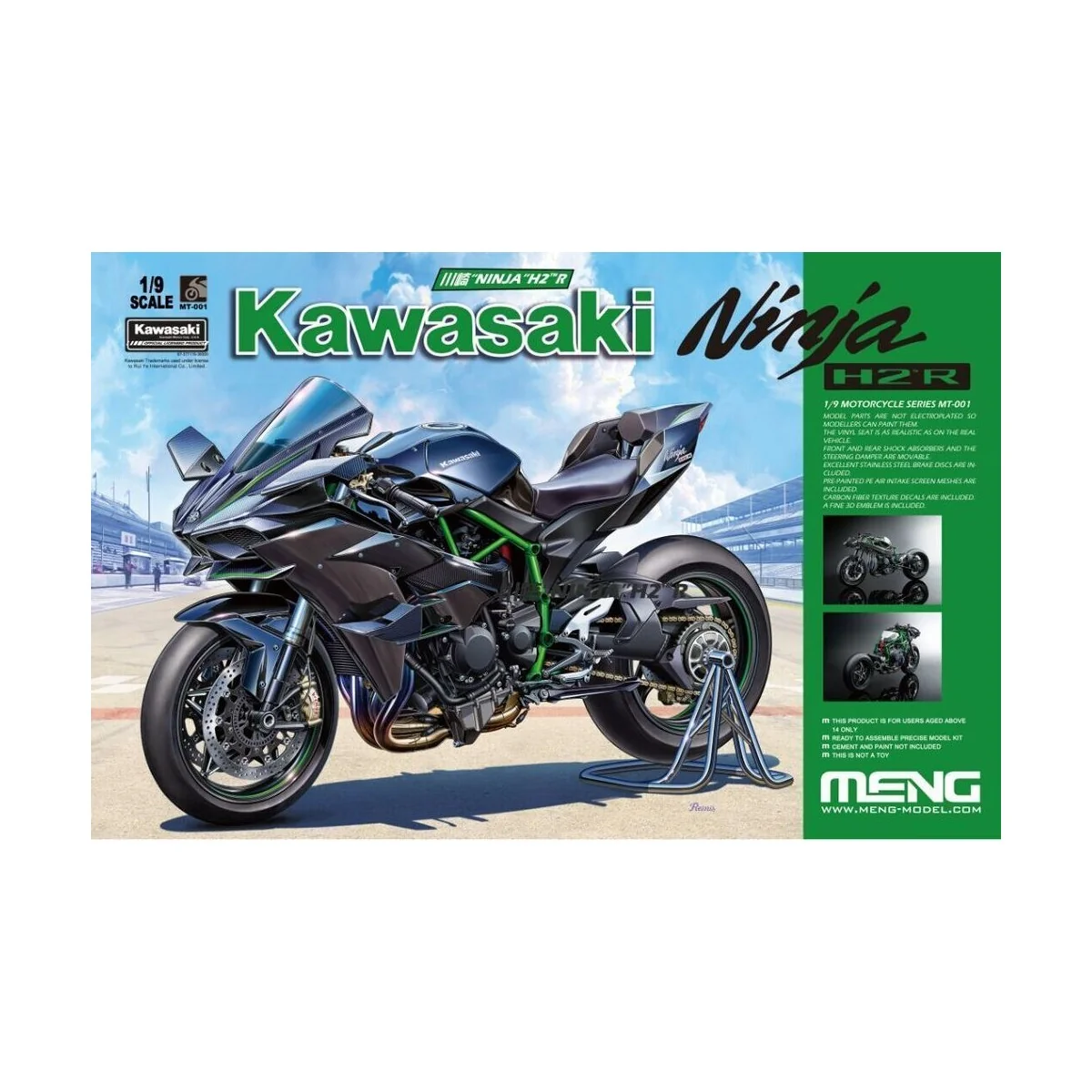 Kawasaki Ninja H2R, 1/9 - MENG-Model MT-001 Kawasaki Ninja H2R, 1/9 - MENG-Model MT-001
