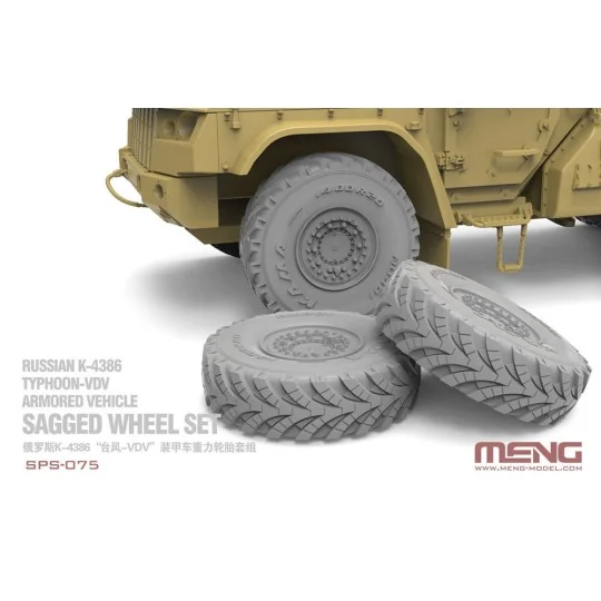 Russian K-4386 Typhoon-VDV Armored Vehicle Sagged Wheel Set (RESIN)...