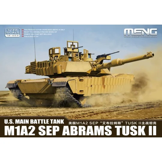 U.S. Main Battle Tank M1A2 SEP Abrams TUSK II - MENG-Model 72-003