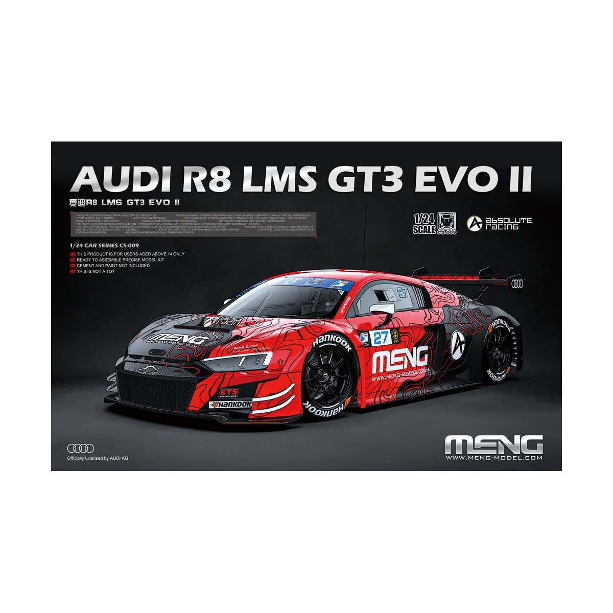 AUDI R8 LMS GT3 EVO II, 1/24 - MENG-Model CS-009