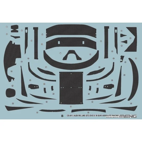 AUDI R8 LMS GT3 EVO II B-Quik Absolute Racing, 1/24 - MENG-Model CS... AUDI R8 LMS GT3 EVO II B-Quik Absolute Racing, 1/24 - MENG-Model CS...
