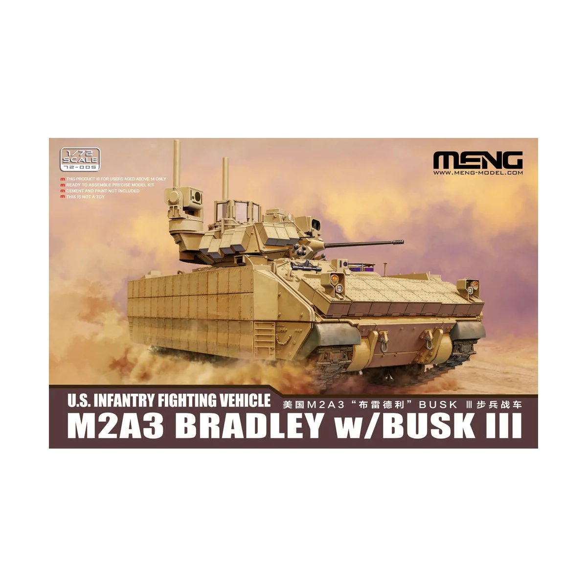 U.S. Infantry Fighting Vehicle M2A3 Bradley w/BUSK III, 1/72 - MENG...