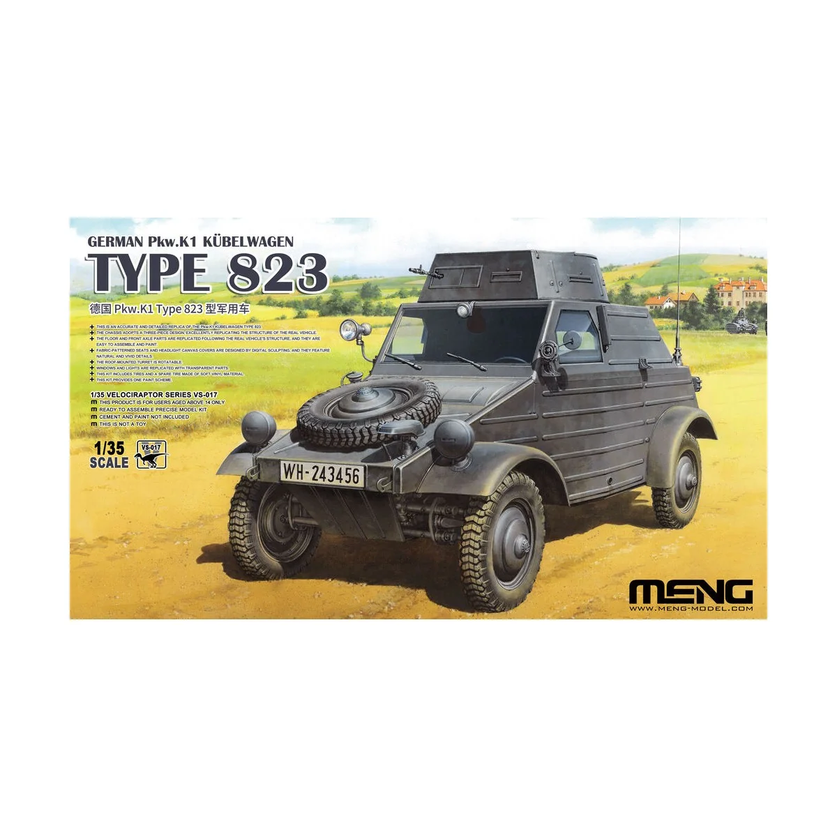 German Pkw.K1 Kübelwagen Type 823, 1/35 - MENG-Model VS-017