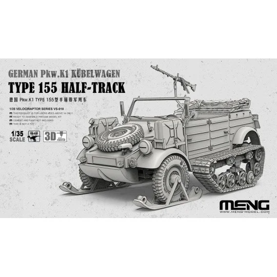 German Pkw.K1 Kübelwagen Type 155 Half-Track (incl. 3D printed trac... German Pkw.K1 Kübelwagen Type 155 Half-Track (incl. 3D printed trac...