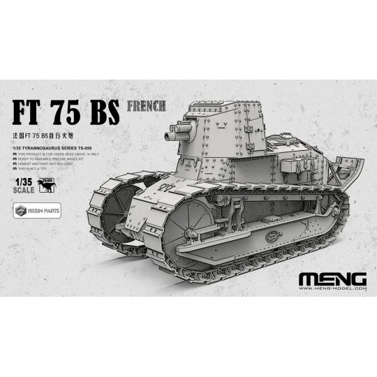 French FT 75 BS (incl. resin parts), 1/35 - MENG-Model TS-059