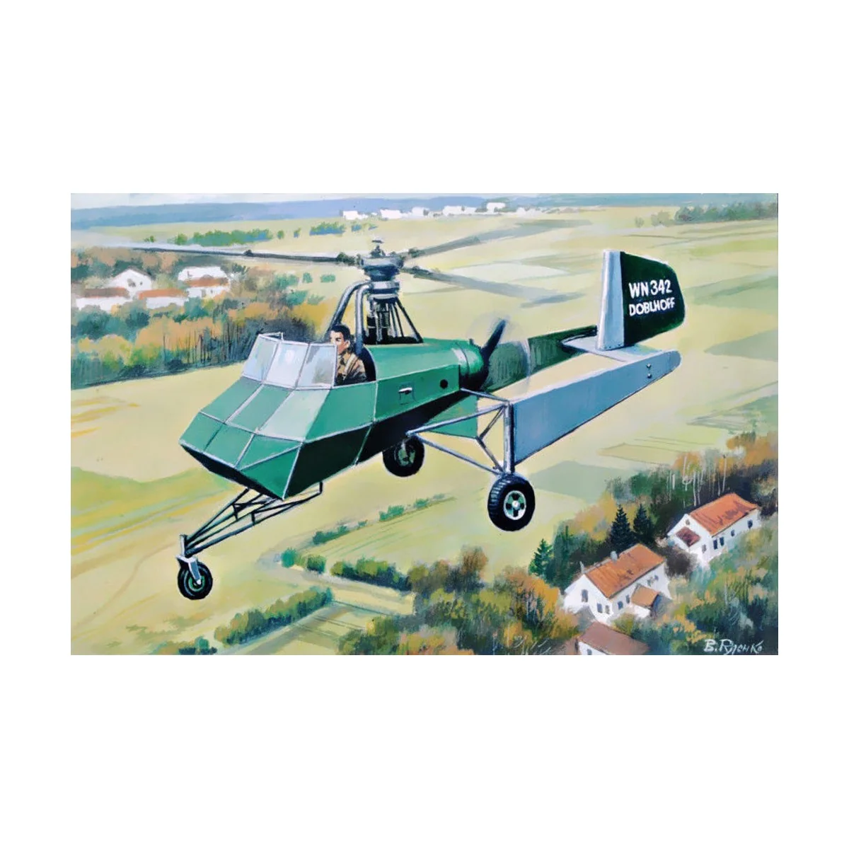 Doblhoff WNF 342 German WWII helicopter, 1/72 - Micro Mir AMP AMP72006