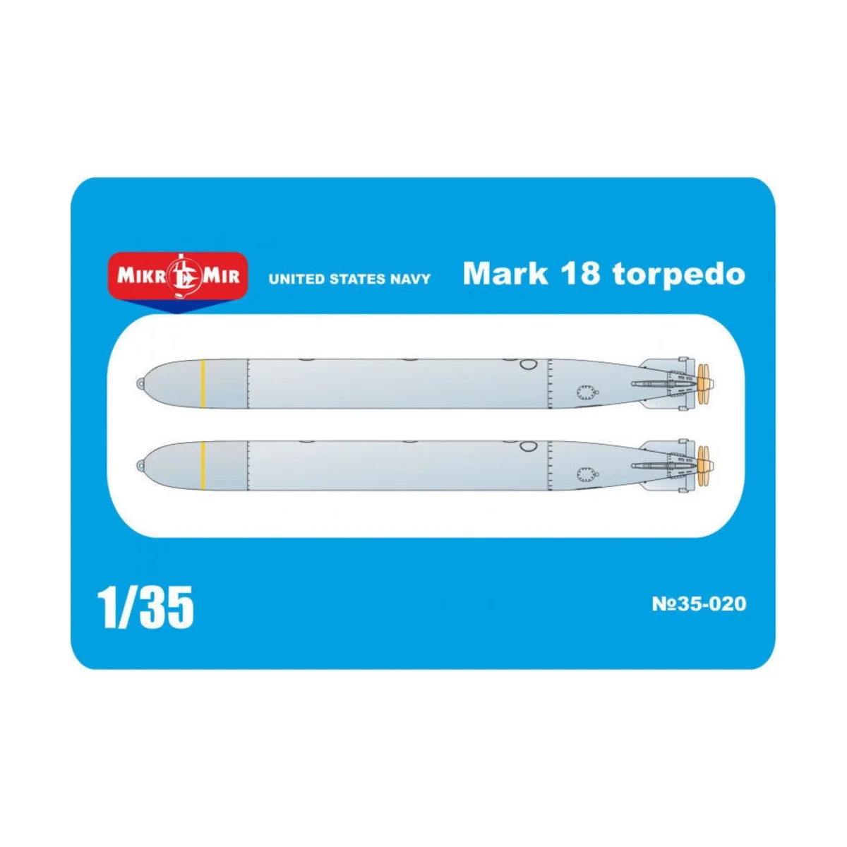 US NAVY Mark 18 torpedo, 2 pcs - Micro Mir AMP MM35-020