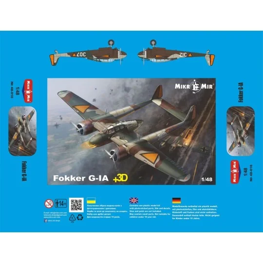 Fokker G-IA + 3D details, 1/48 - Micro Mir AMP MM48-016-PLUS