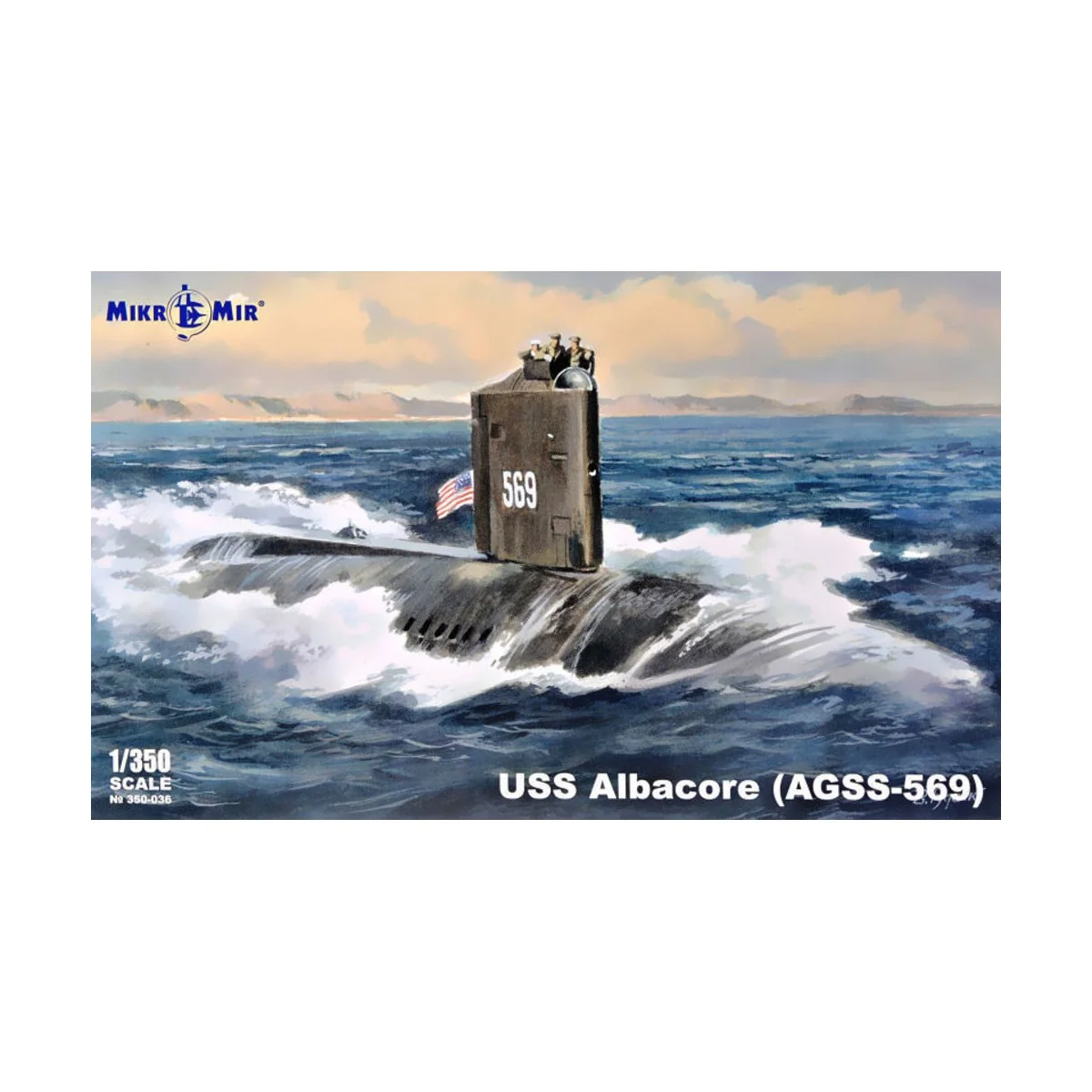 USS Albacore (AGSS-569) submarine - Micro Mir AMP MM350-036