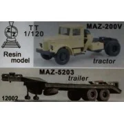 MAZ-200V & MAZ-5203 trailer, 1/120 - ZZ Modell ZZ12002 MAZ-200V & MAZ-5203 trailer, 1/120 - ZZ Modell ZZ12002