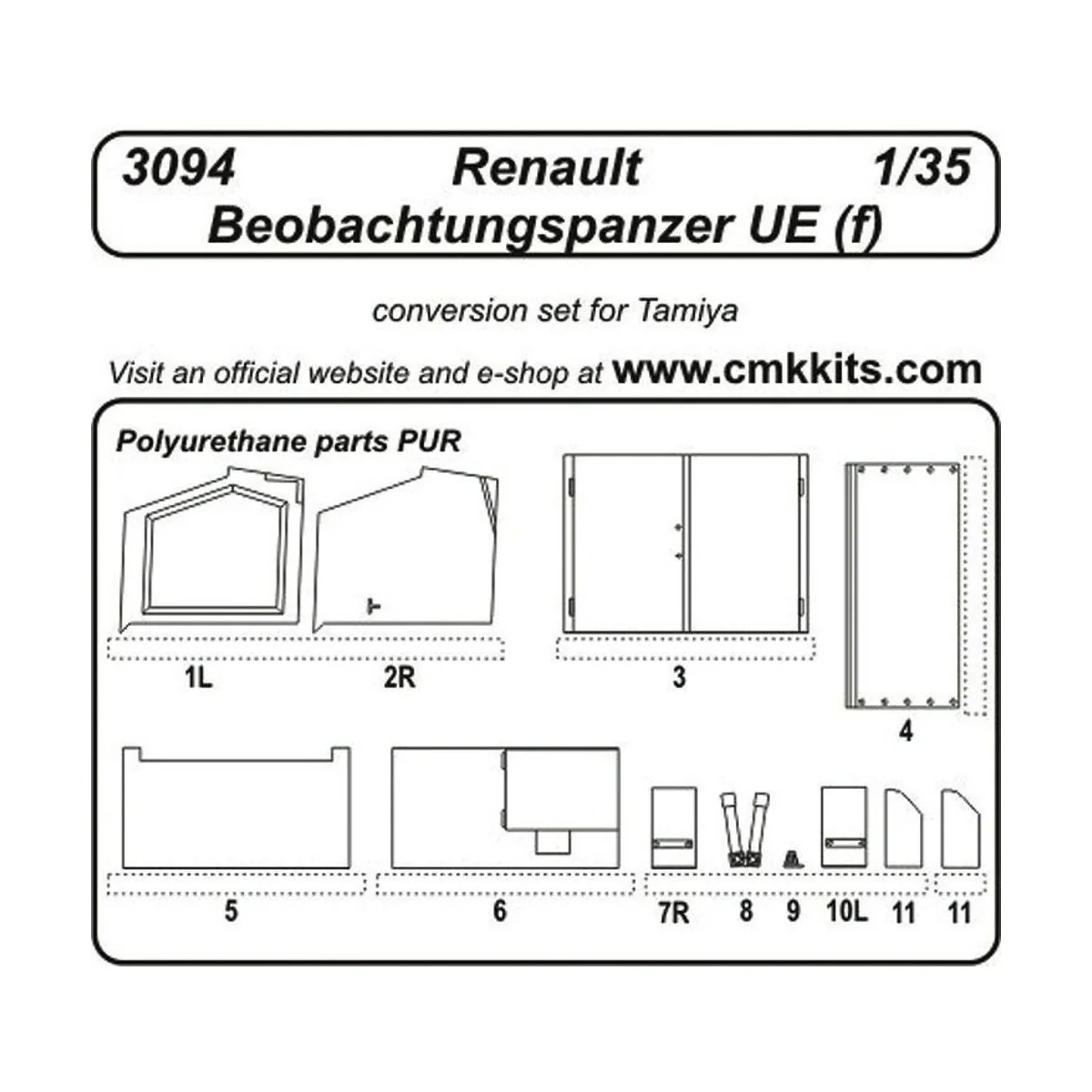 Renault Beobachtungspanzer UE (f) für Tamiya Bausatz - CMK 129-3094