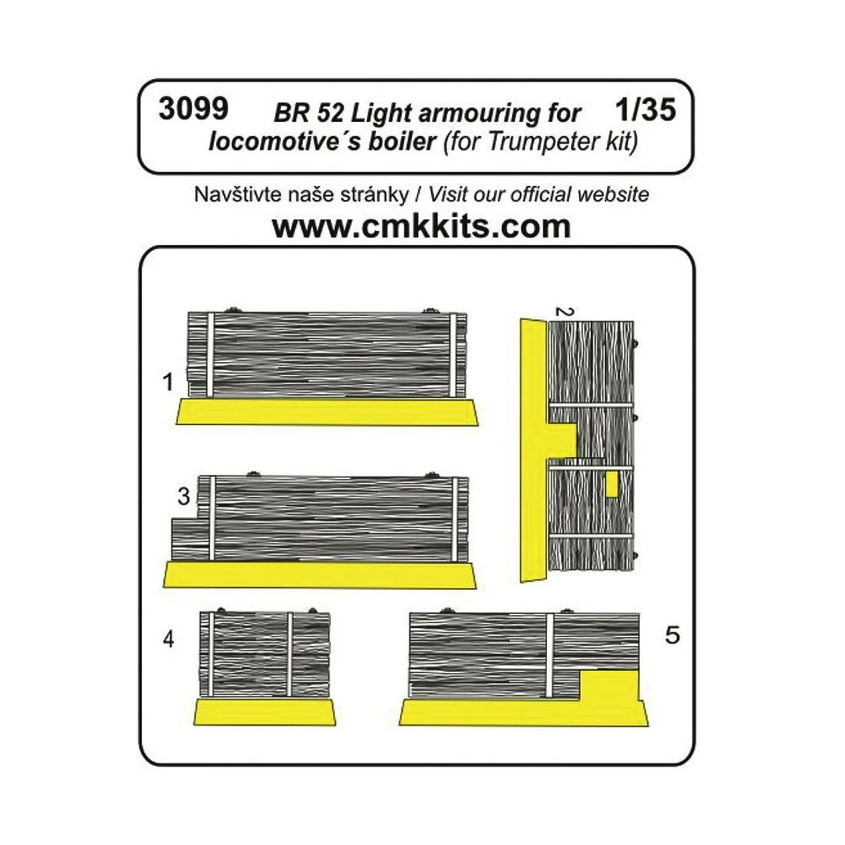 BR-52 Light armouring for locomotive's boiler für Trumpeter Bausatz...