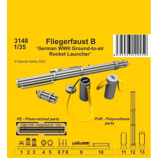 Fliegerfaust B German WWII ground-to-air rocket launcher, 1/35 - CM... Fliegerfaust B German WWII ground-to-air rocket launcher, 1/35 - CM...
