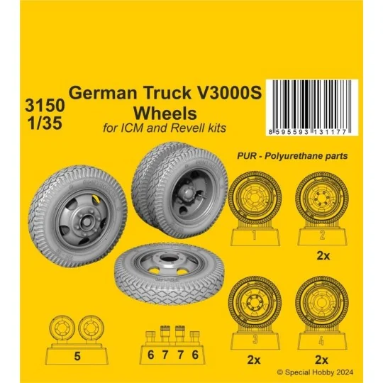 German Truck V3000S Wheels 1/35 / for ICM kits - CMK 129-3150