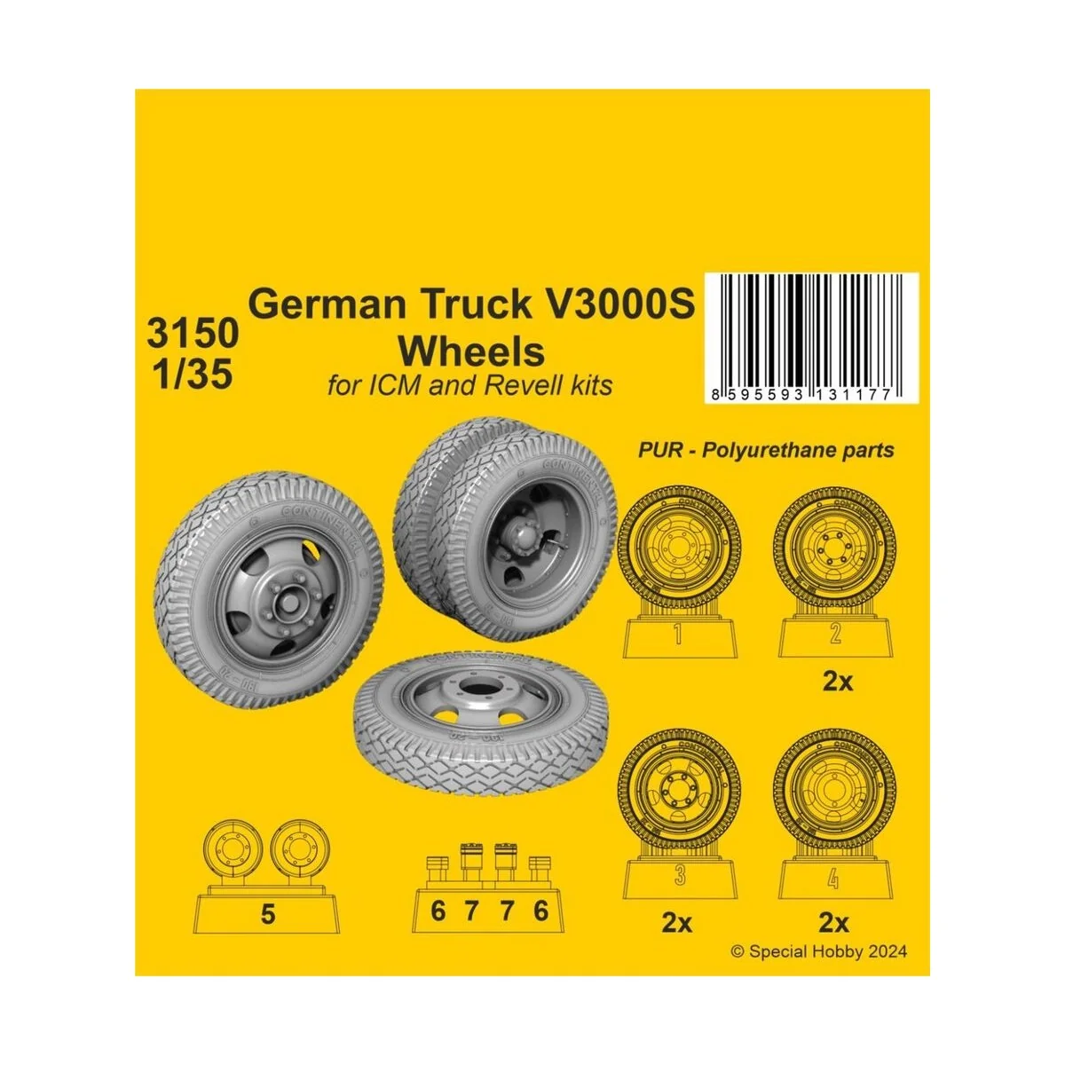German Truck V3000S Wheels 1/35 / for ICM kits - CMK 129-3150