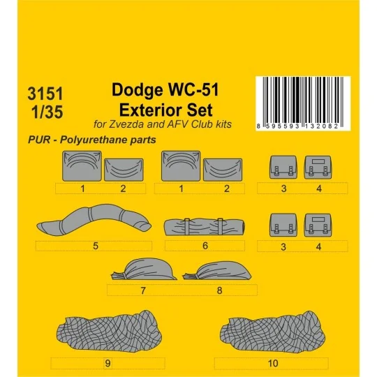 Dodge WC-51 Stowage and Seat Cushions / for Zvezda and other kits, ...