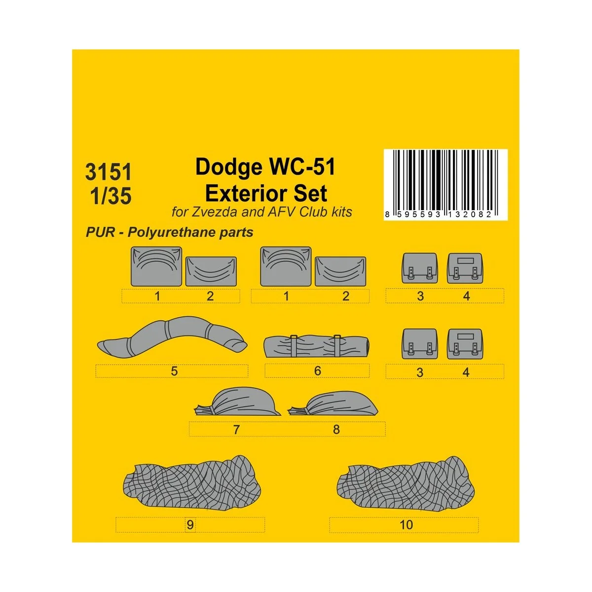 Dodge WC-51 Stowage and Seat Cushions / for Zvezda and other kits, ...