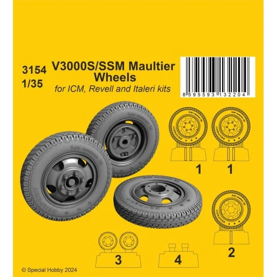 V3000S/SSM Maultier Wheels / for ICM kits, 1/35 - CMK 129-3154