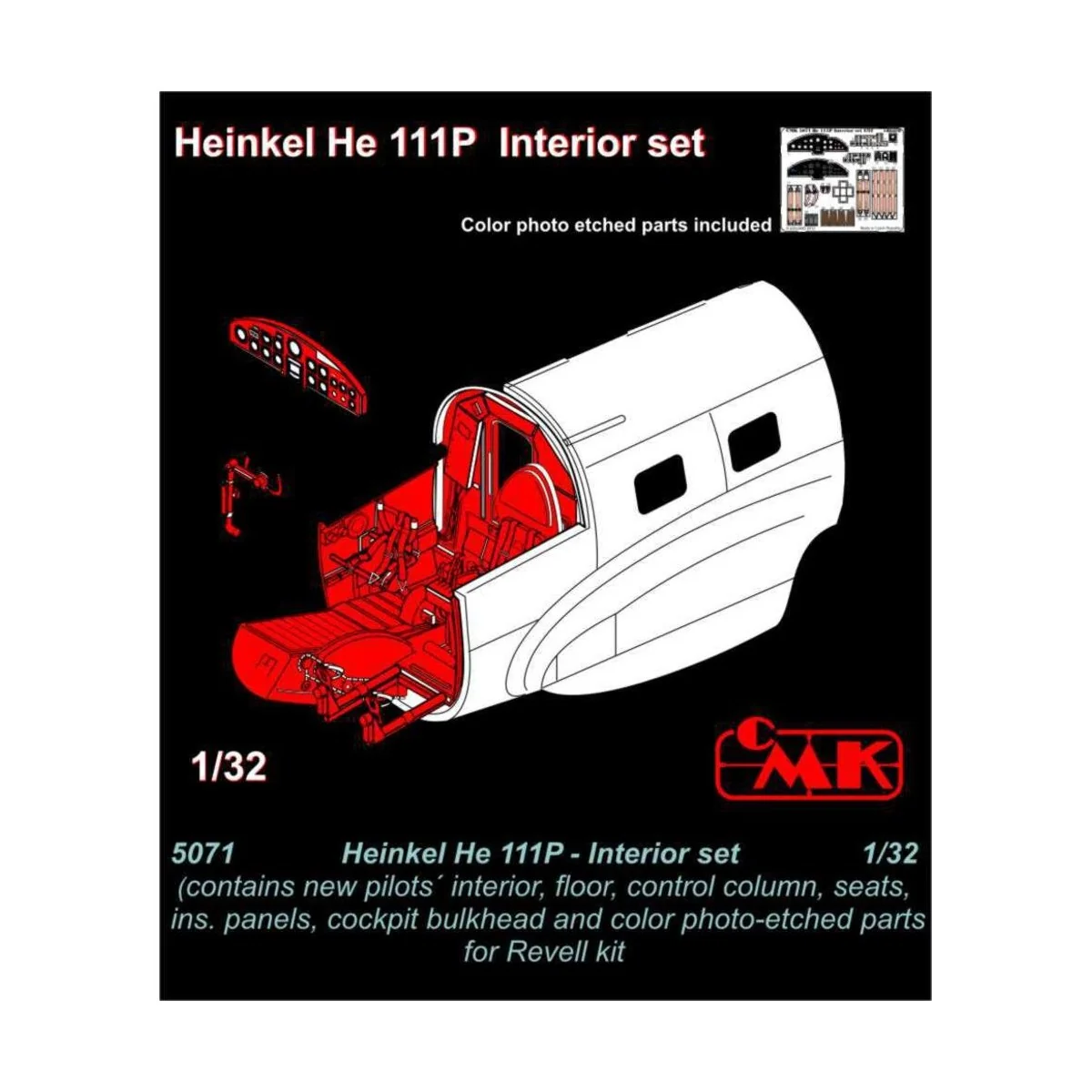 Heinkel He 111P Interior set, 1/32 - CMK 129-5071