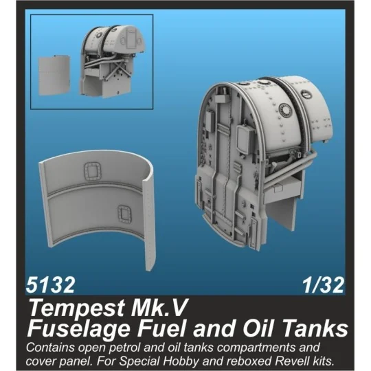 Tempest Mk.V Fuselage Fuel and Oil Tanks, 1/32 - CMK 129-5132