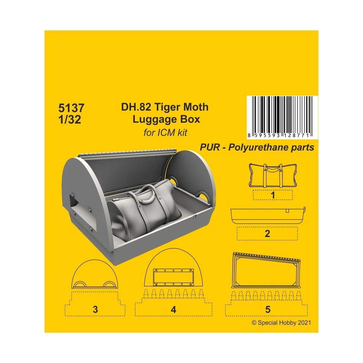 DH.82 Tiger Moth Luggage Box (ICM kit), 1/32 - CMK 129-5137 DH.82 Tiger Moth Luggage Box (ICM kit), 1/32 - CMK 129-5137