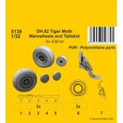 DH.82 Tiger Moth Mainwheels and Tailskid (ICM kit), 1/32 - CMK 129-...