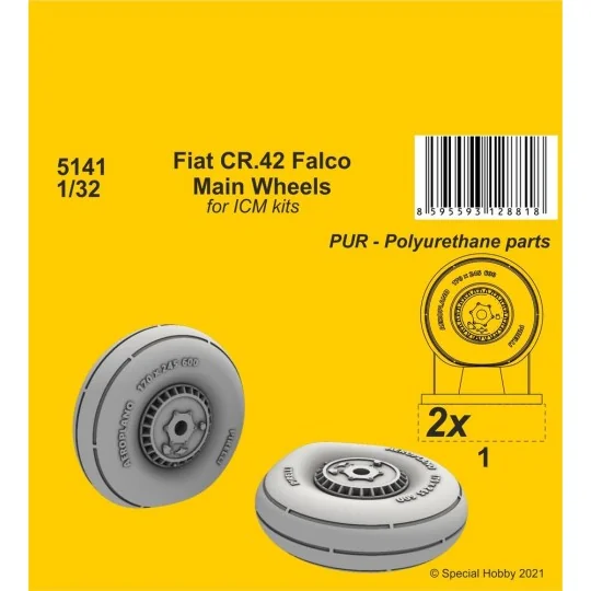 Fiat CR.42 Main Wheels (ICM kit), 1/32 - CMK 129-5141 Fiat CR.42 Main Wheels (ICM kit), 1/32 - CMK 129-5141