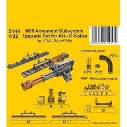 M35 Armament Subsystem Upgrade Set for AH-1G Cobra 1/32 /for ICM an...