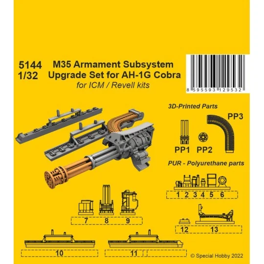 M35 Armament Subsystem Upgrade Set for AH-1G Cobra 1/32 /for ICM an...
