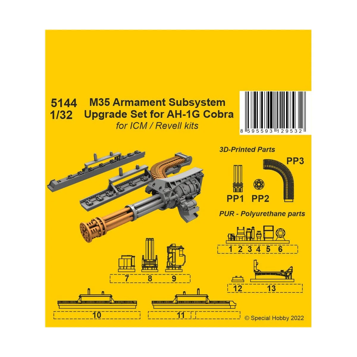 M35 Armament Subsystem Upgrade Set for AH-1G Cobra 1/32 /for ICM an...