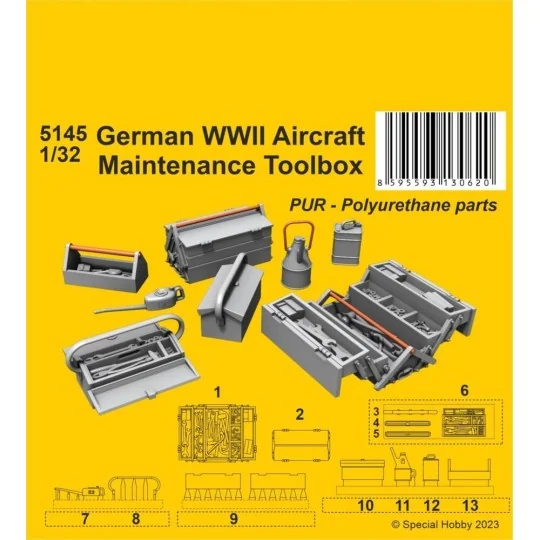 German WWII Aircraft Maintenance Toolbox, 1/32 - CMK 129-5145