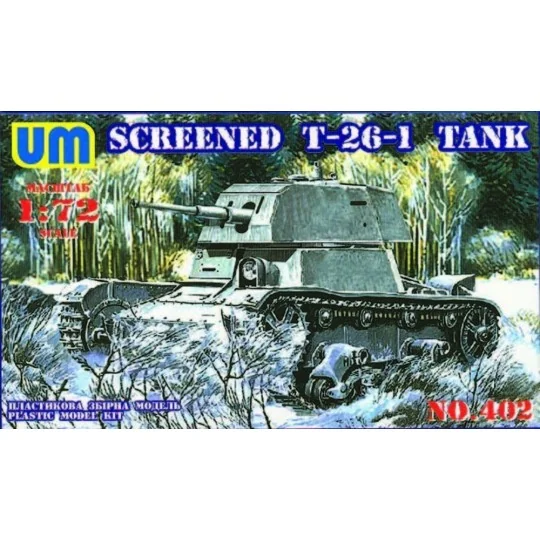 Screened T-26-1 tank, 1/72 - Unimodels UMT402 Screened T-26-1 tank, 1/72 - Unimodels UMT402