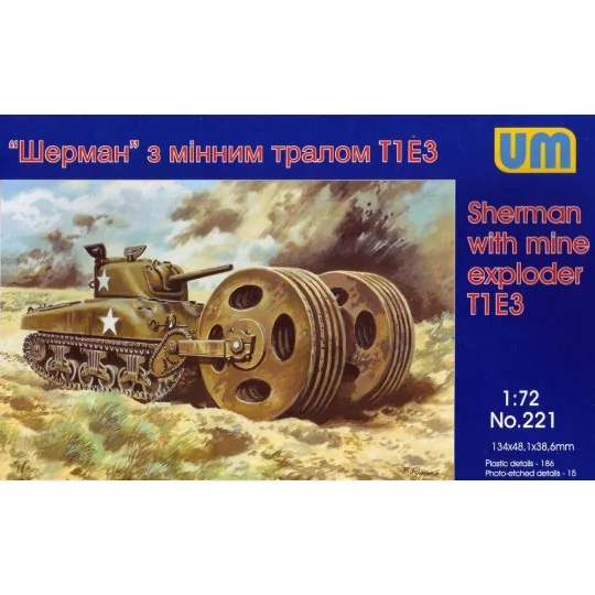 Sherman with mine exploder T1E3, 1/72 - Unimodels UM221 Sherman with mine exploder T1E3, 1/72 - Unimodels UM221