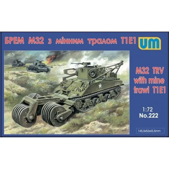 M32 tank recovery vehicle with mine traw, 1/72 - Unimodels UM222