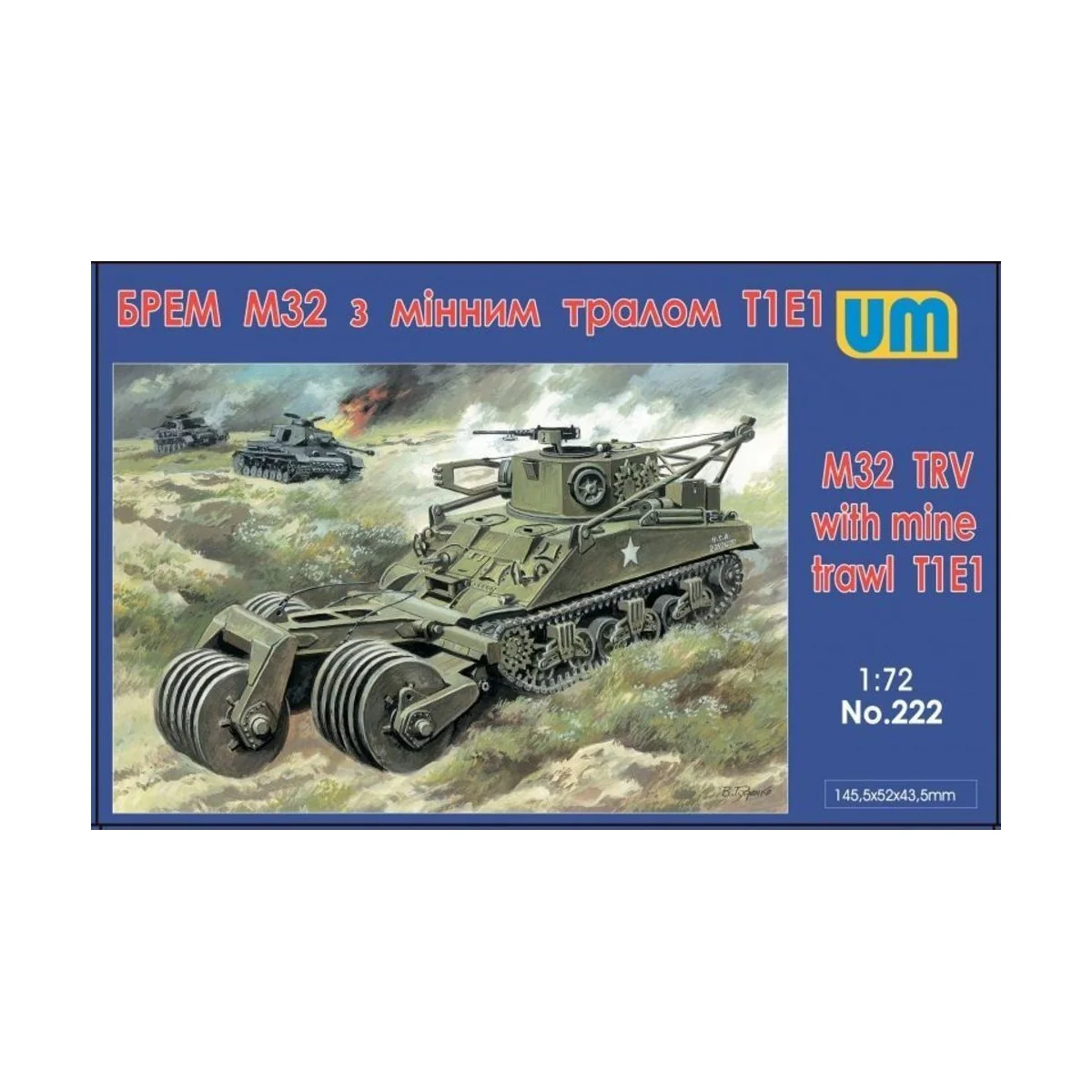 M32 tank recovery vehicle with mine traw - Unimodels UM222
