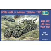 M32 tank recovery vehicle with mine traw, 1/72 - Unimodels UM222