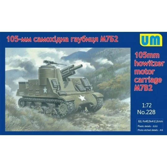 M7B2 105mm Howitzer Motor Carriage, 1/72 - Unimodels UM228 M7B2 105mm Howitzer Motor Carriage, 1/72 - Unimodels UM228