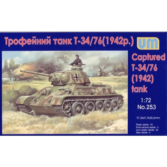 T-34-76 WW2 captured tank, 1942, 1/72 - Unimodels UM253