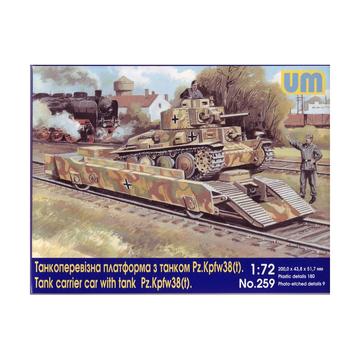 Tank carrier car with Pz.Kpfw. 38(t) - Unimodels UM259