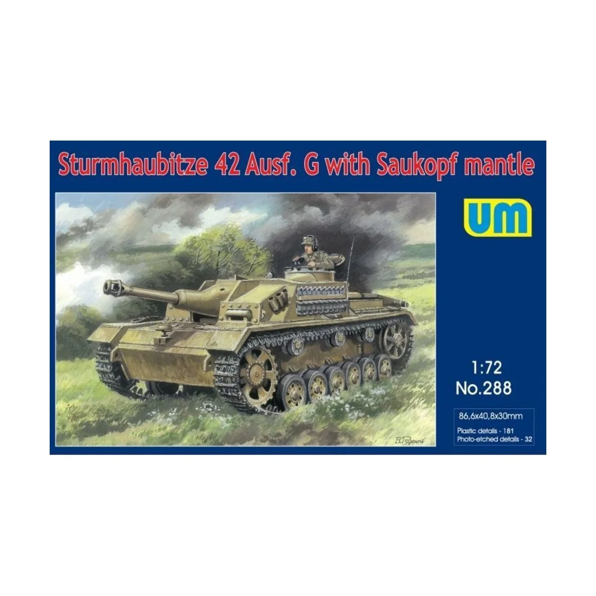 Sturmhaubitze 42 Auf.G w. Saukopf mantle - Unimodels UM288