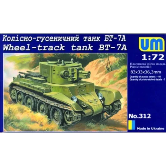 Wheel-Track tank BT-7A, 1/72 - Unimodels UMT312 Wheel-Track tank BT-7A, 1/72 - Unimodels UMT312