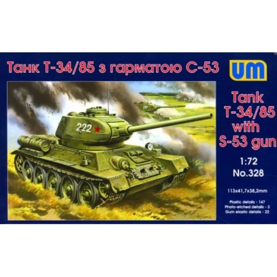 T-34/85 with S-53 gun, 1/72 - Unimodels UM328 T-34/85 with S-53 gun, 1/72 - Unimodels UM328
