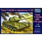 T-34/85 with S-53 gun, 1/72 - Unimodels UM328 T-34/85 with S-53 gun, 1/72 - Unimodels UM328