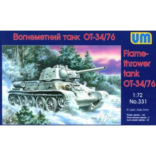 OT-34/76 Flamethrower Tank, 1/72 - Unimodels UM331 OT-34/76 Flamethrower Tank, 1/72 - Unimodels UM331