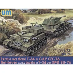 Retriever on T-34 basis with SPG Su-76, 1/72 - Unimodels UM397